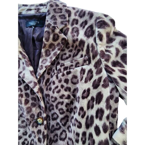 NEW VTG Talbots Leopard Velour Blazer. 90s chic, NWOT! Statement piece. 🔥 - Picture 4 of 8